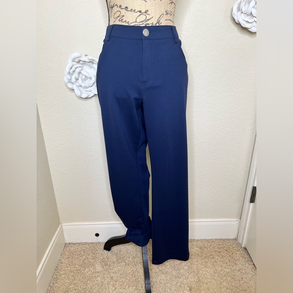 NTM: Soho Apparel High Waist Navy Blue Straight Leg Pants Size 12